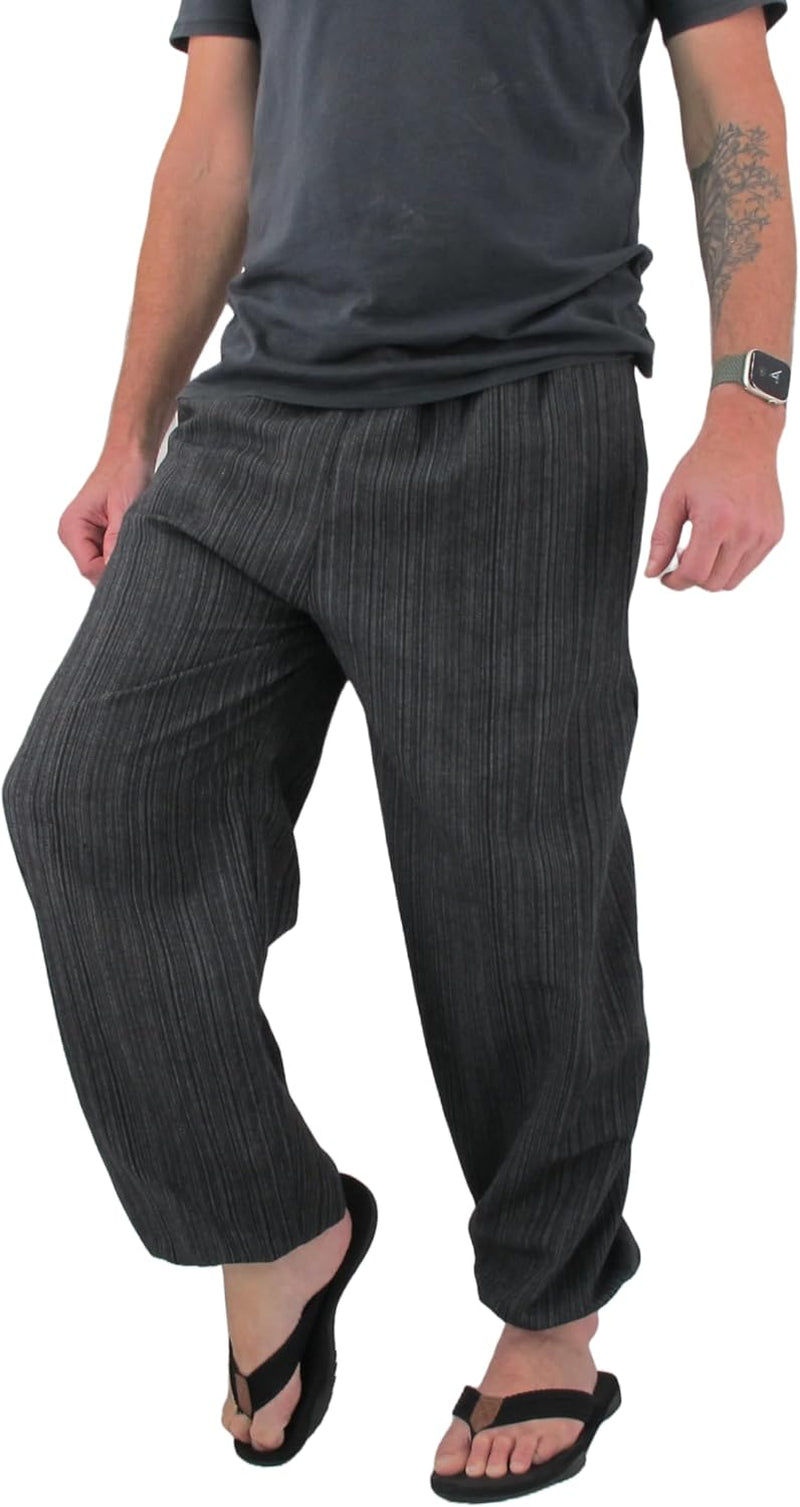 Baggy Pants Men'S One Size Cotton Harem Pants Hippie Boho Trousers