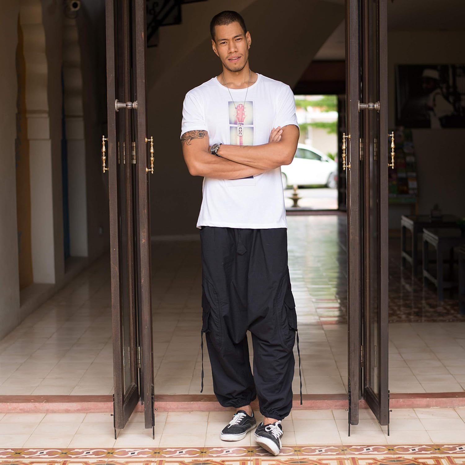 - Harem Pants for Men | Cotton | Rave Drop Crotch Aladdin Hippie Genie Pants