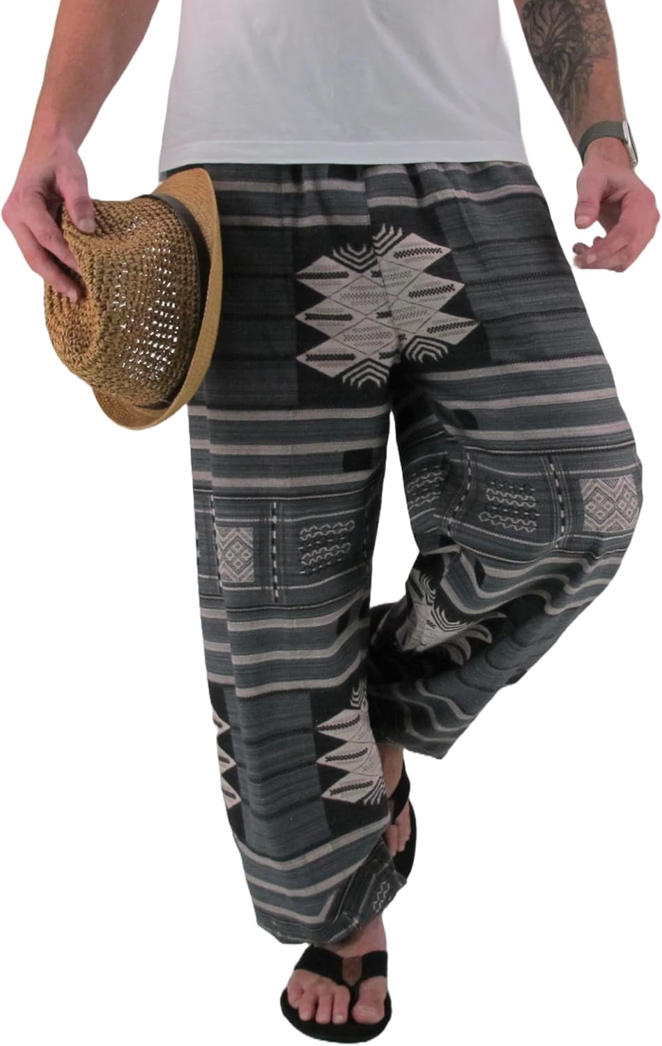 Baggy Pants Men'S One Size Printed 100% Cotton Harem Pants Hippie Boho