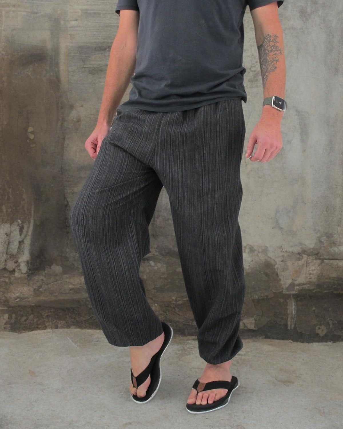 Baggy Pants Men'S One Size Cotton Harem Pants Hippie Boho Trousers