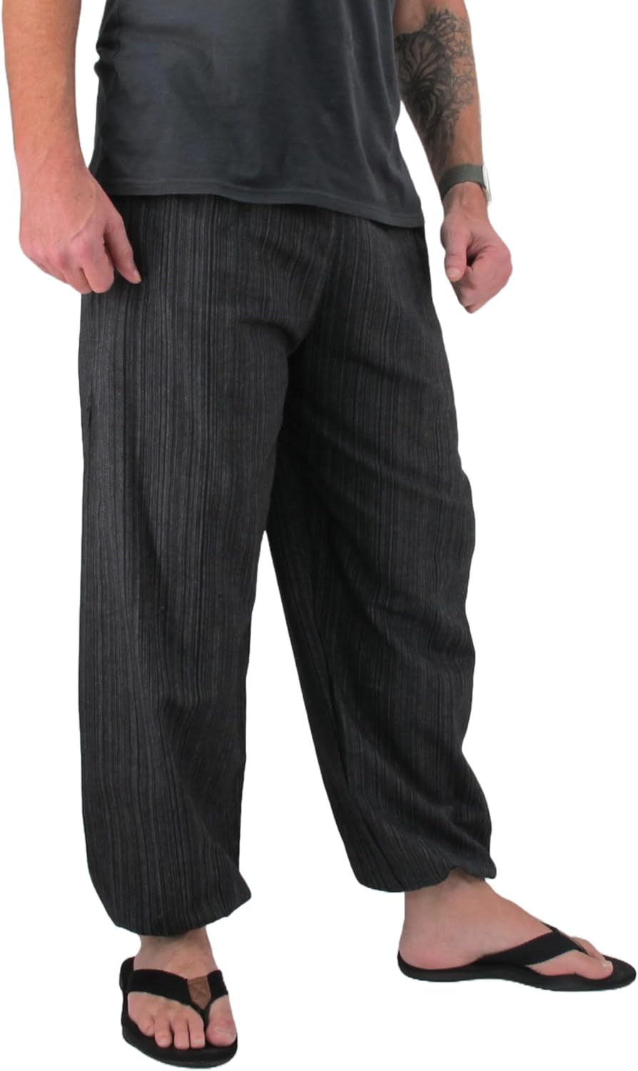 Baggy Pants Men'S One Size Cotton Harem Pants Hippie Boho Trousers