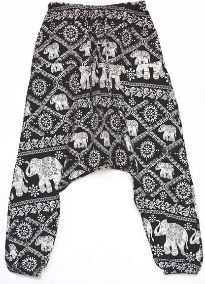 Men'S Drawstring Aladdin Hippie Harem Pants Loose Drop Crotch Trousers