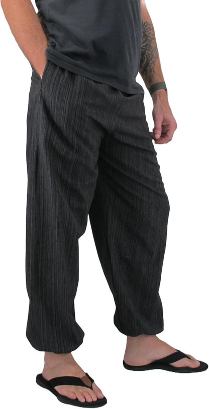 Baggy Pants Men'S One Size Cotton Harem Pants Hippie Boho Trousers